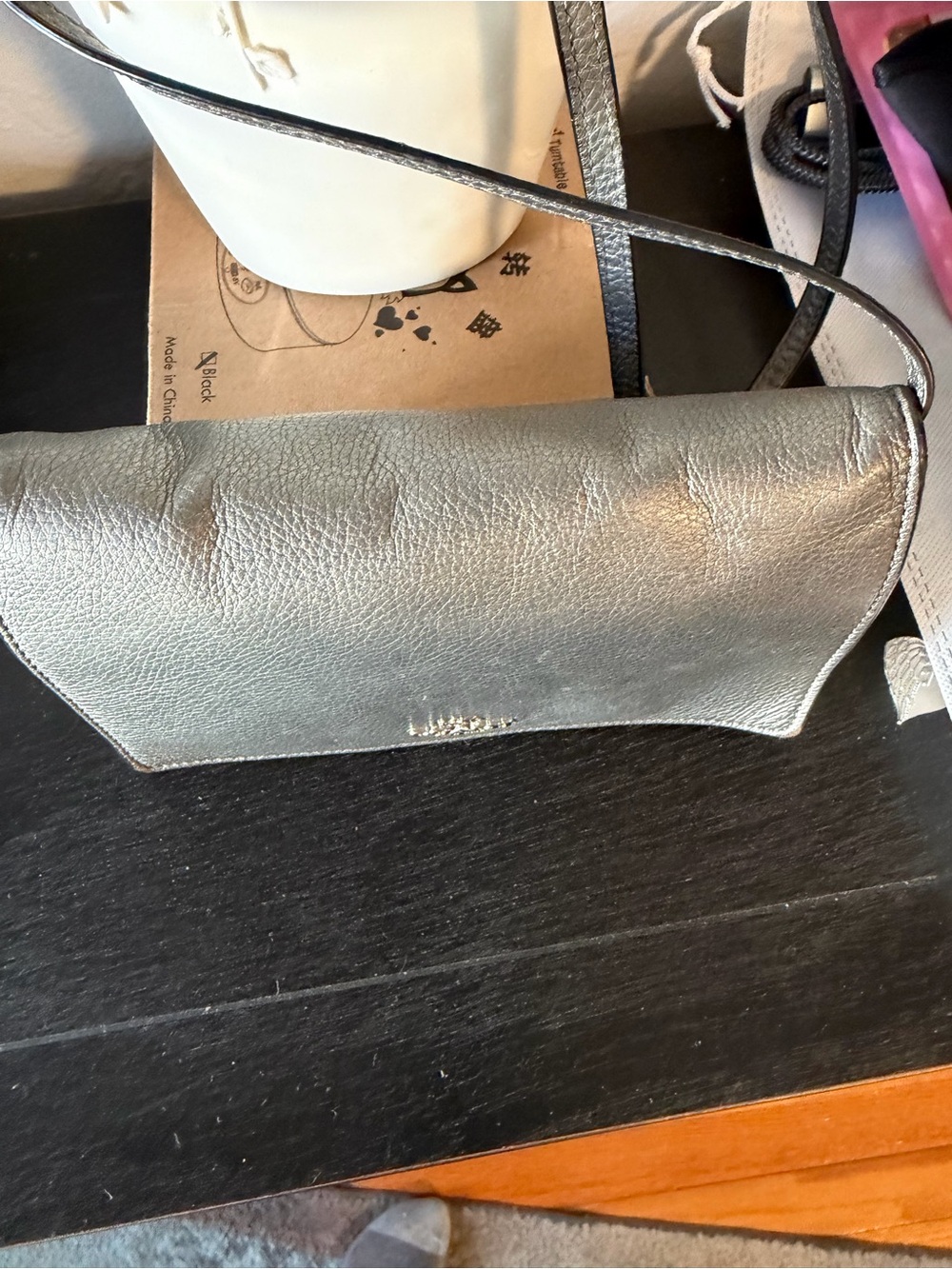 Coach Metallic Silver Shoulder Bag with Slim Strap - Picture 4 of 10